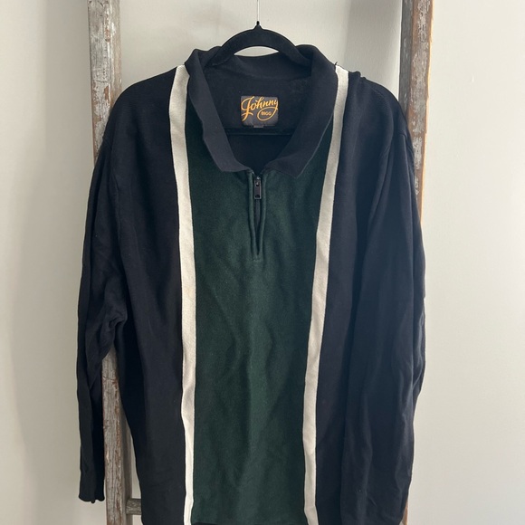 Johnny Big Black Braxton Splice striped polo sweater - Picture 4 of 5